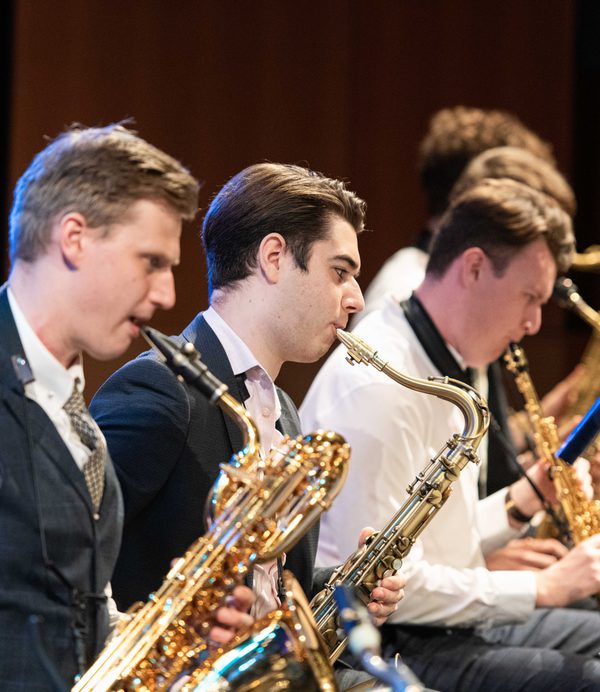 saxophone section of a jazz orchestra