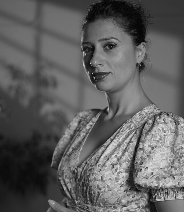 Tereza Gevorgyan pictured in black and white