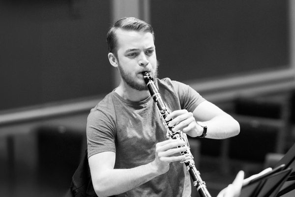 A clarinet player.