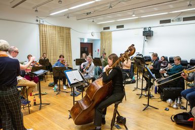 Riot Ensemble members rehearsing