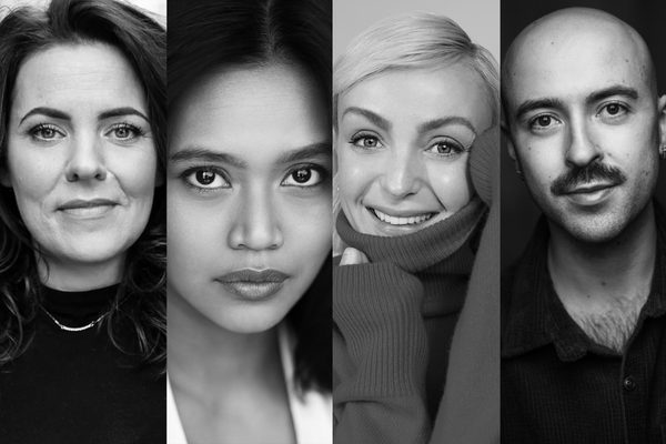 Headshots of Rachel Tucker, Desmonda Cathabel, Helen George and Rob Madge