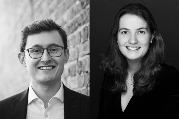 Headshots of Alexander Turner and Susannah Hill