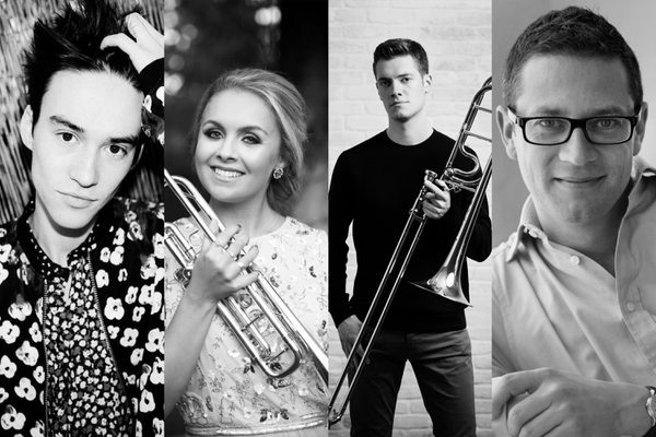 Headshots of Jacob Collier, Matilda Lloyd, Peter Moore, John Wilson