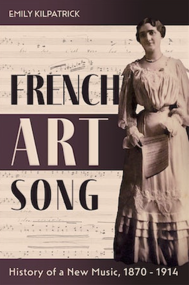 A sepia image of a woman superimposed on top of musical manuscript