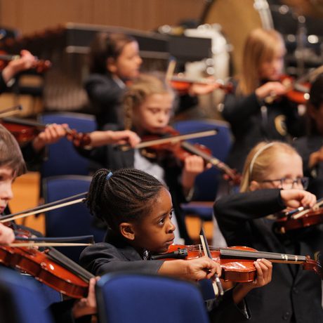 Young string performers in concert.