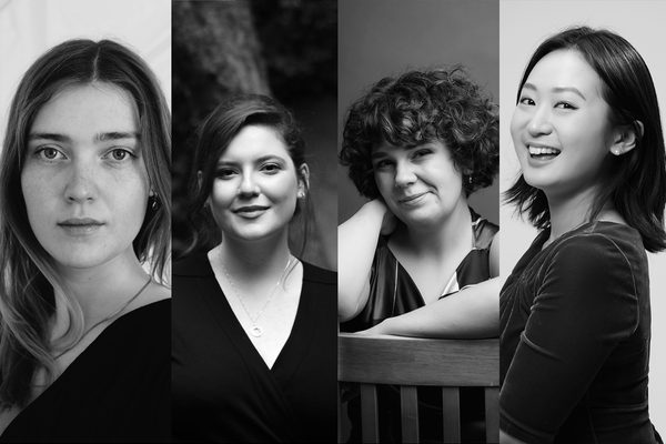 Headshots of Caroline Blair, Charlotte Clapperton, Klara Solen and Binny Supin Yang