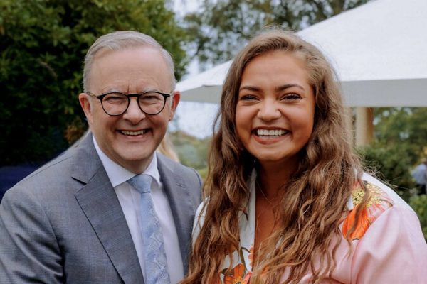 Naarah with the Australian Prime Minister
