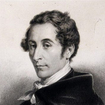 Illustrated portrait of Carl Maria von Weber.
