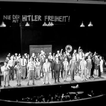 A staged opera scene.