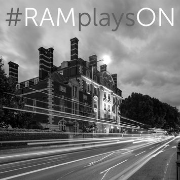 The Royal Academy of Music with text 'RAMplaysON' overlaid.