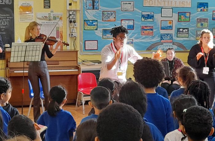 Academy postgraduate students visit Rhyl Community Primary School.