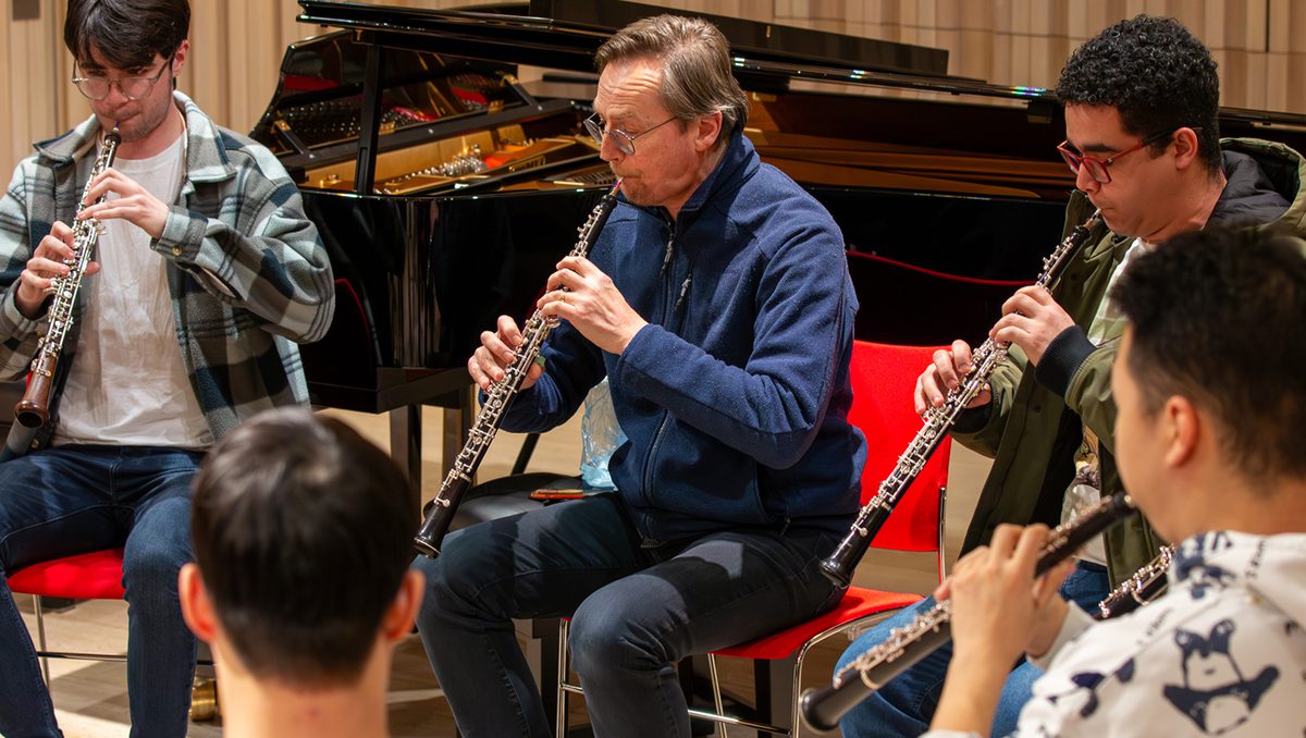 A woodwind ensemble.