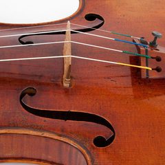 Close up of the bridge on the A Viotti ex Bruce Stradivarius.