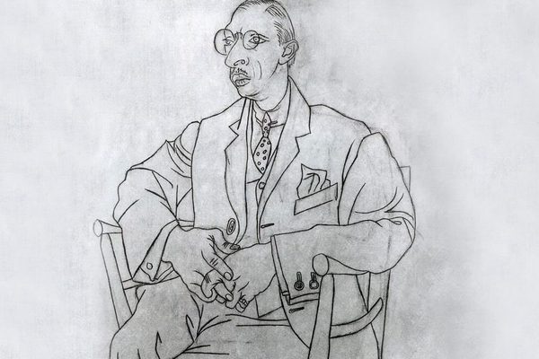 Pencil illustration of Igor Stravinsky by Pablo Picasso.