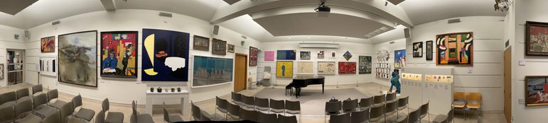 Panorama of an empty performance space.