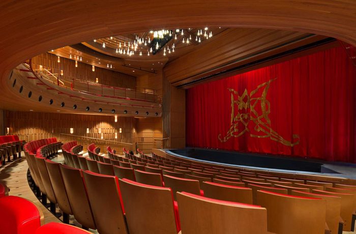 An empty theatre auditorium.