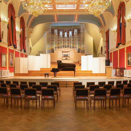 The Duke's Hall auditorium, empty.