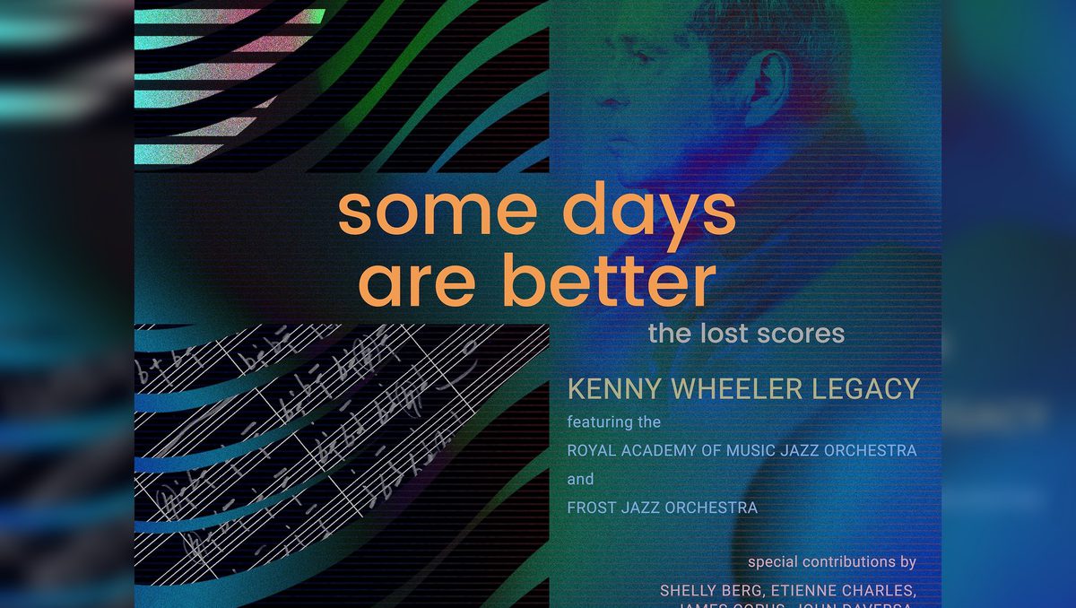 Album front cover with graphics and portrait of Kenny Wheeler.