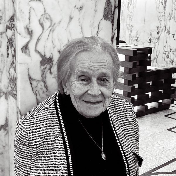 Antonietta Notariello smiles for camera in the Academy foyer.