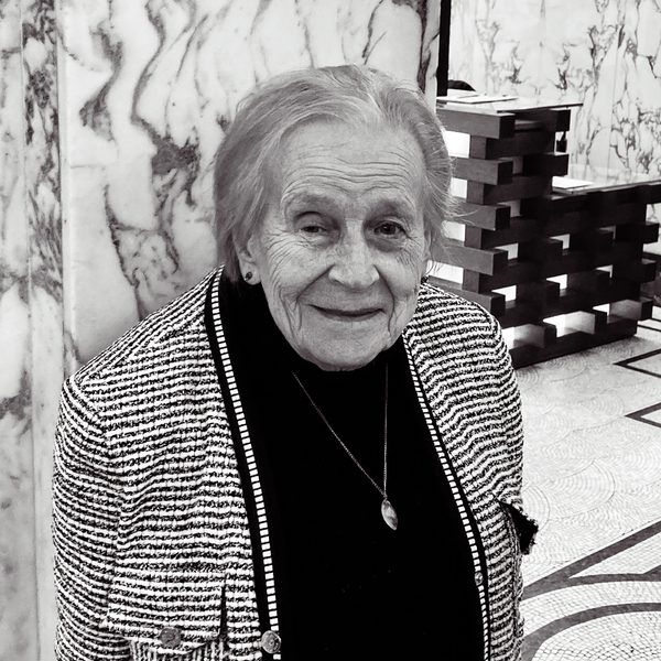 Antonietta Notariello Smiles for camera in the Academy entrance way