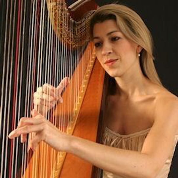 Catherine Beynon plays harp.