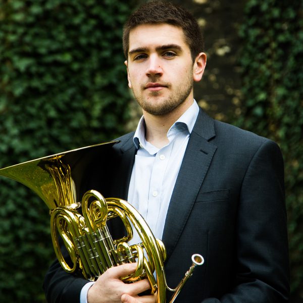 Ben Hulme holding a horn