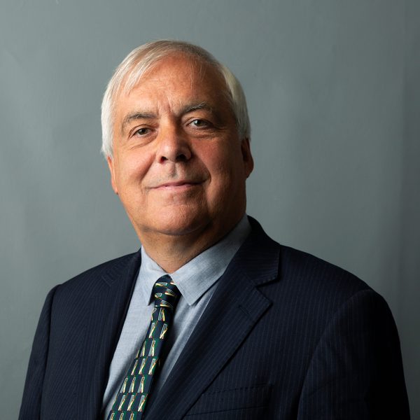Portrait of Michael Dussek smiling to camera.